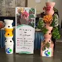 Hydroponic tower with 60-liter water tank